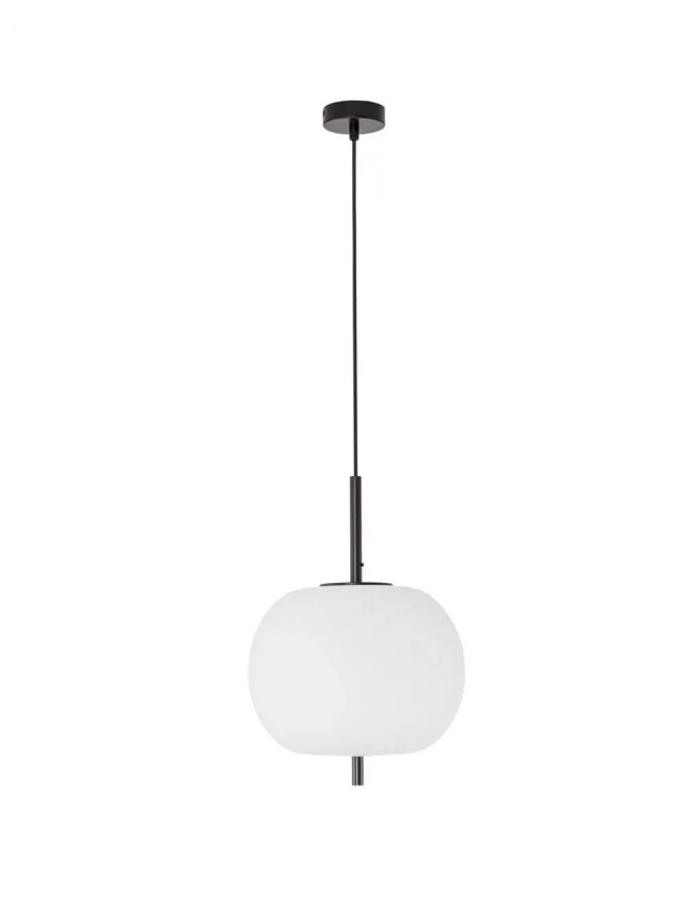 Pendul structura din Metal Negru si abajur din Sticla Alb H120xL30cm IP20 LATO
