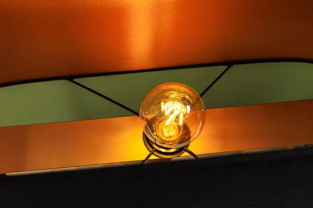 Lampa de podea din Metal/Lemn Auriu/Maro si Textil Negru L70xH154cm JEWELRY