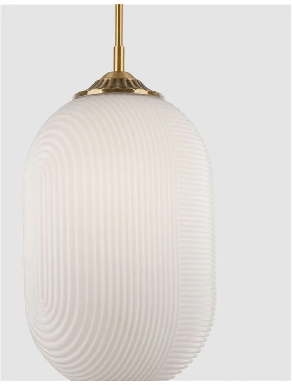 Pendul structura din Metal Alama si abajur din Sticla Alb H120xL22.5cm IP20 ATHENA