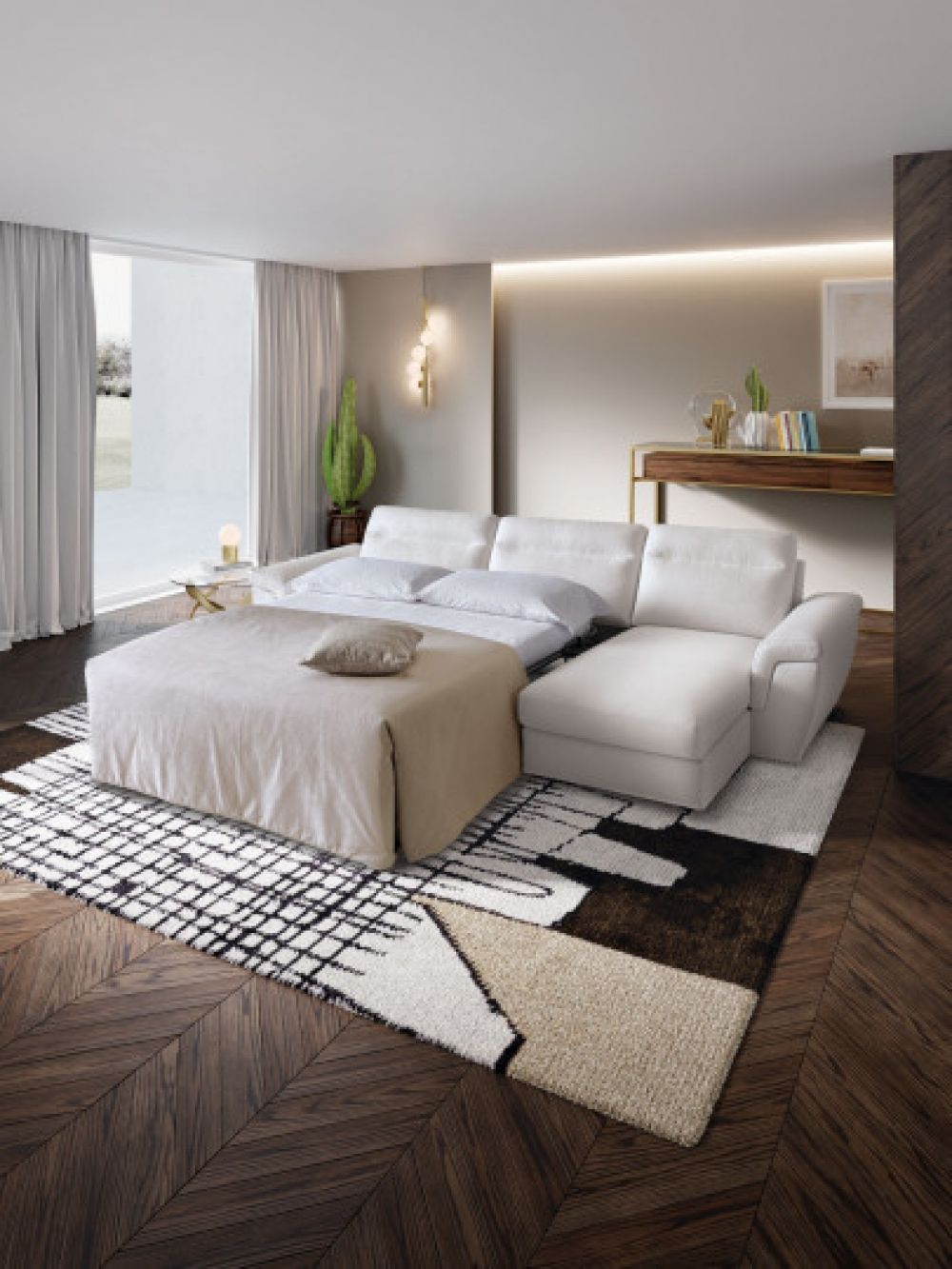 Coltar extensibil cu functie pat customizabil Kallima L293cm