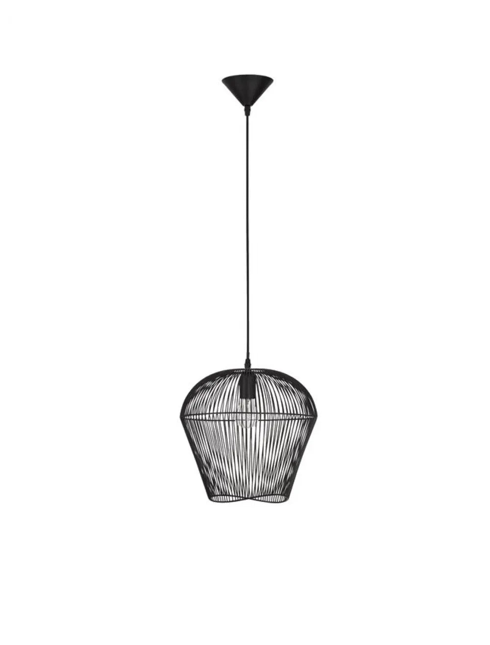 Pendul structura din Aluminiu Negru si abajur din Aluminiu Negru H185xL31.5cm IP20 BREDO