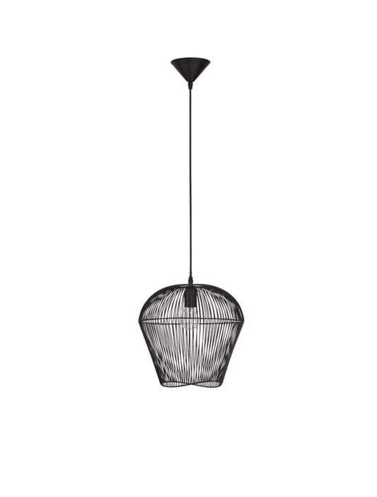 Pendul structura din Aluminiu Negru si abajur din Aluminiu Negru H185xL31.5cm IP20 BREDO