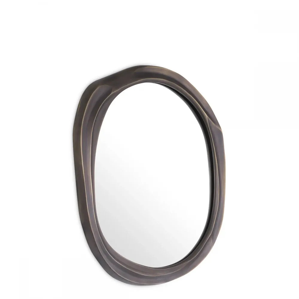 Oglinda cu rama din Metal/MDF Bronz D73cm Karma S Eichholtz