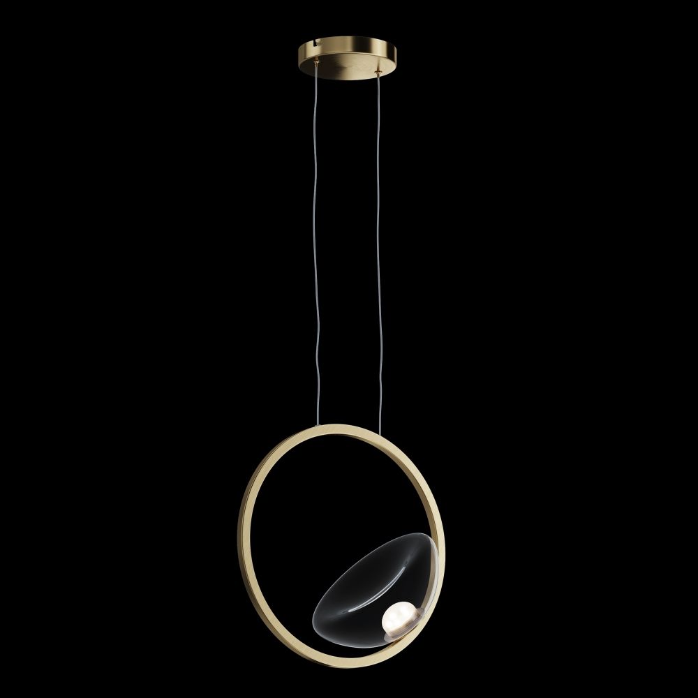 Pendul din Metal si Sticla Alama/Transparent D32xH235cm Lunare