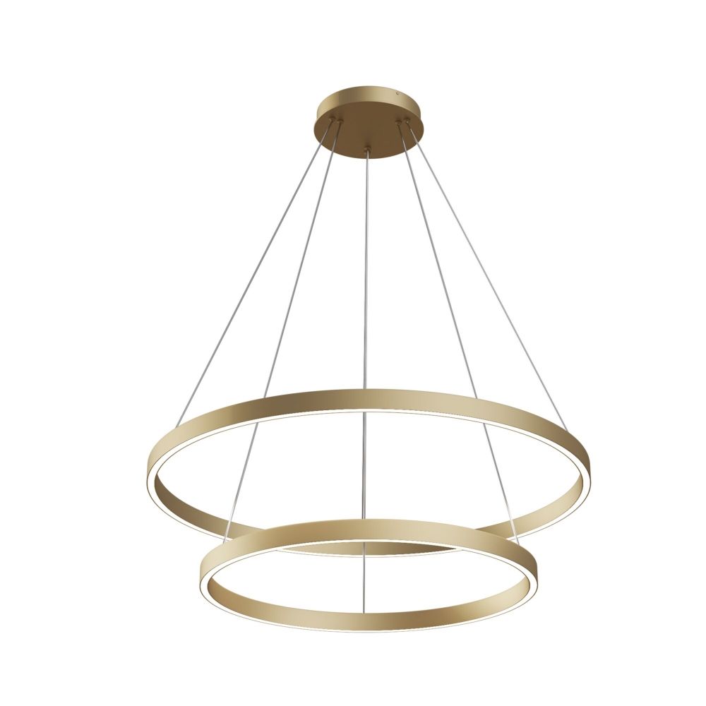 Lustra rotunda cu inaltime reglabila din Aluminiu Auriu cu LED  D80xH120cm Rim