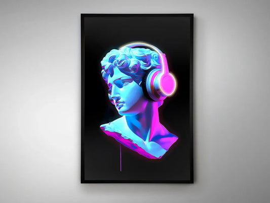 Tablou cu led din Panza/MDF Multicolor L80xH120cm Busto