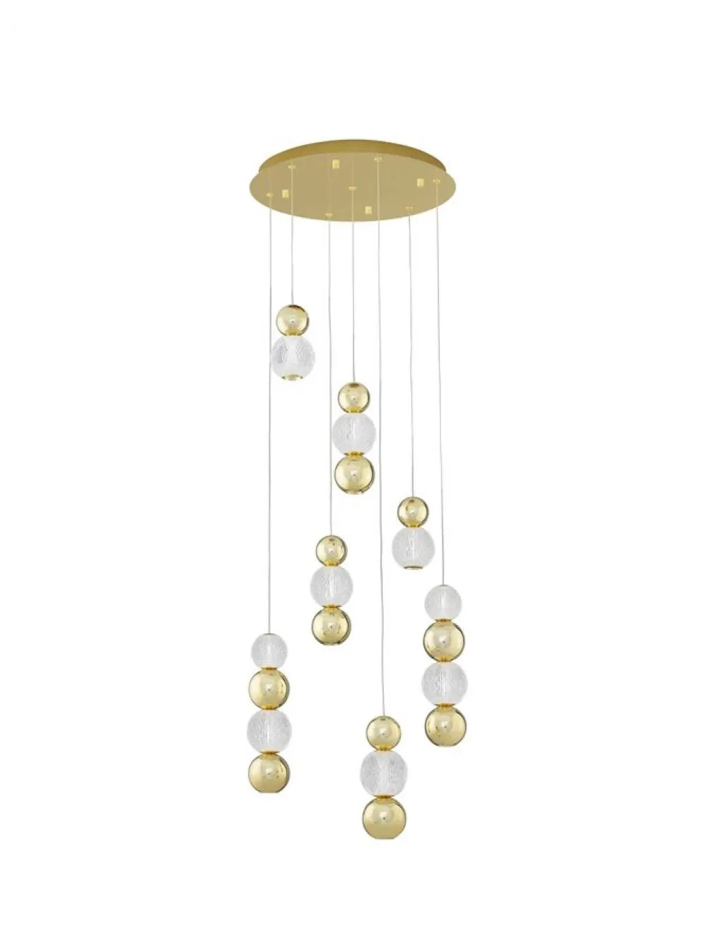 Candelabru structura din Aluminiu Auriu si abajur din Acrilic Transparent H200xL53cm IP20 42W 2710lm 3200k BRILLE