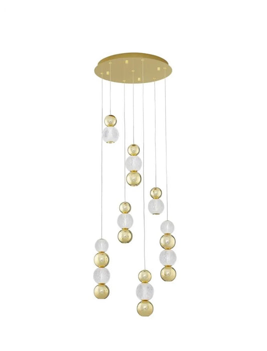 Candelabru structura din Aluminiu Auriu si abajur din Acrilic Transparent H200xL53cm IP20 42W 2710lm 3200k BRILLE