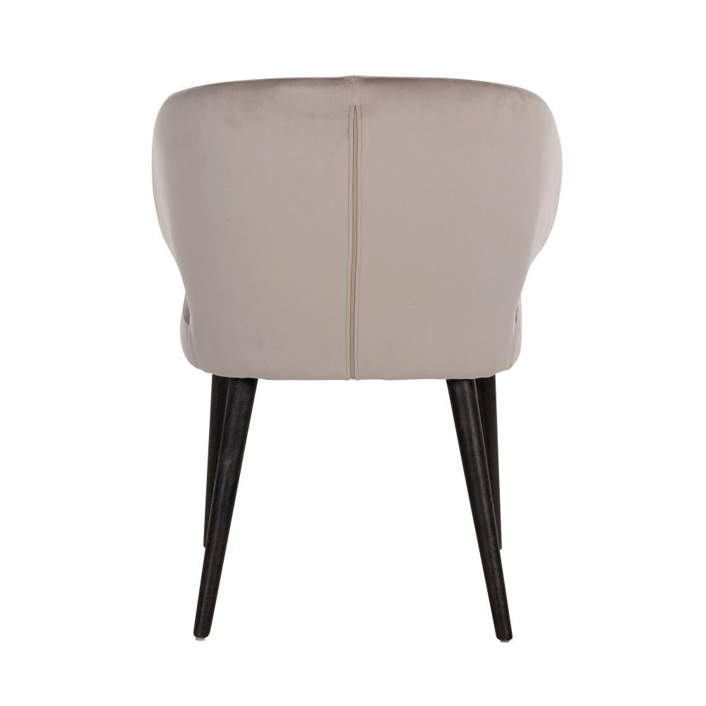 Scaun cu brate din Catifea si Lemn Gri/Negru H81xL62xA60cm Indigo Richmond Interiors