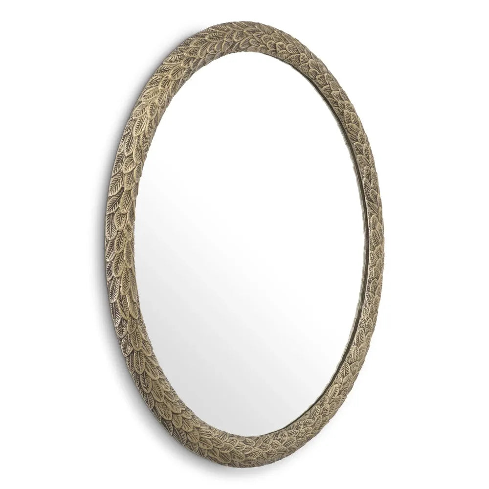 Oglinda cu rama din Metal/MDF Alama D91cm Soave Eichholtz