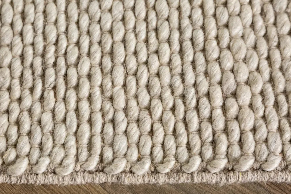 Covor din Lana/Poliester Bej L240cm Wool