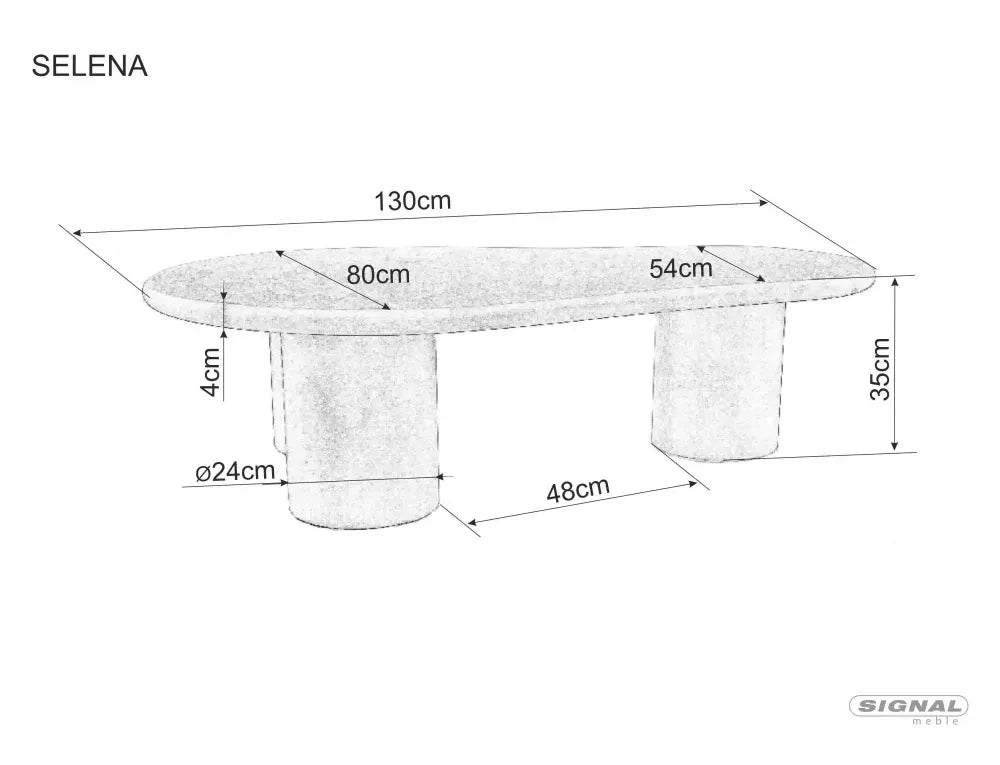 Masuta de cafea din MDF+Microciment Ecru L130xH35cm Selena