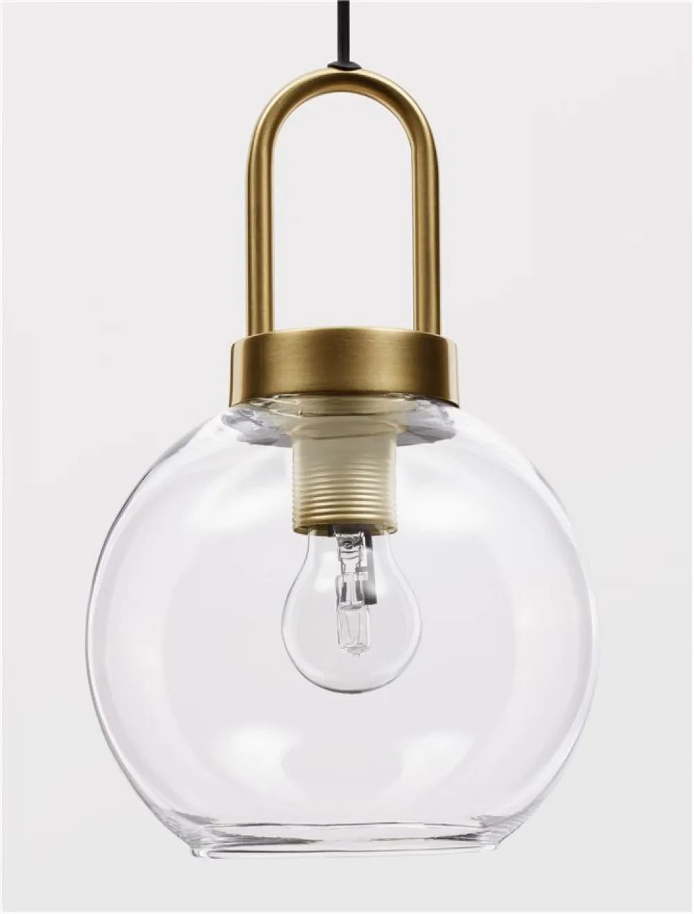 Pendul structura din Metal Alama si abajur din Sticla Transparent H230xL20cm IP20 IRVINE