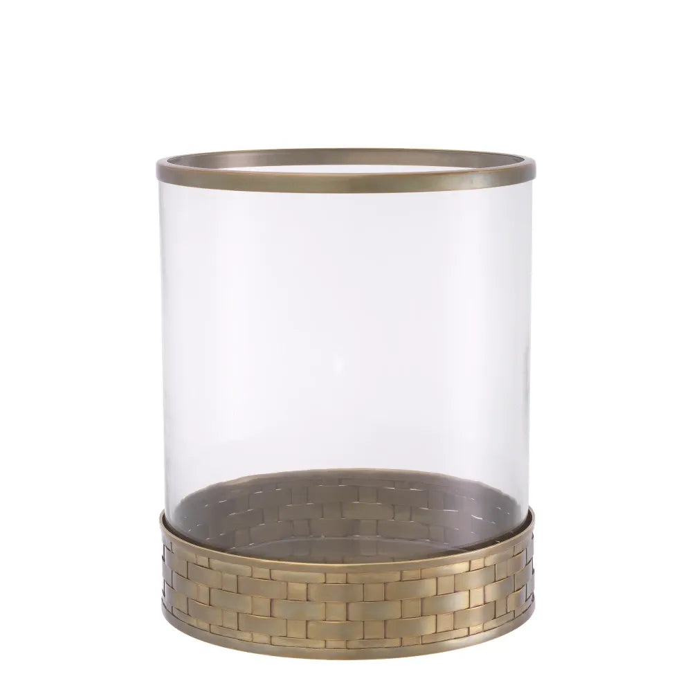 Suport lumanare din Metal/Sticla Alama/Transparent D22.5cm Lausanne S Eichholtz