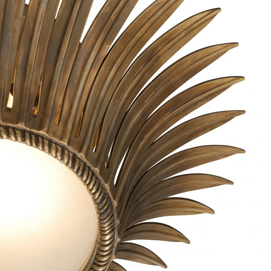 Plafoniera din Metal Alama si Sticla Alb H16.5xD43cm Nuvole Eichholtz