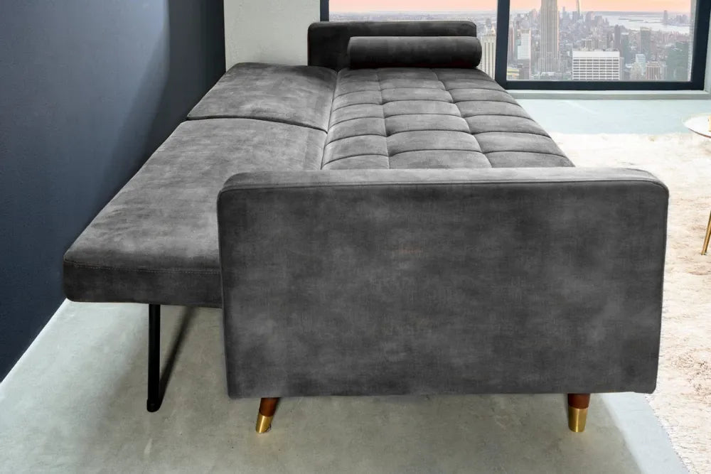 Canapea tapitat cu Catifea Gri L196cm Couture