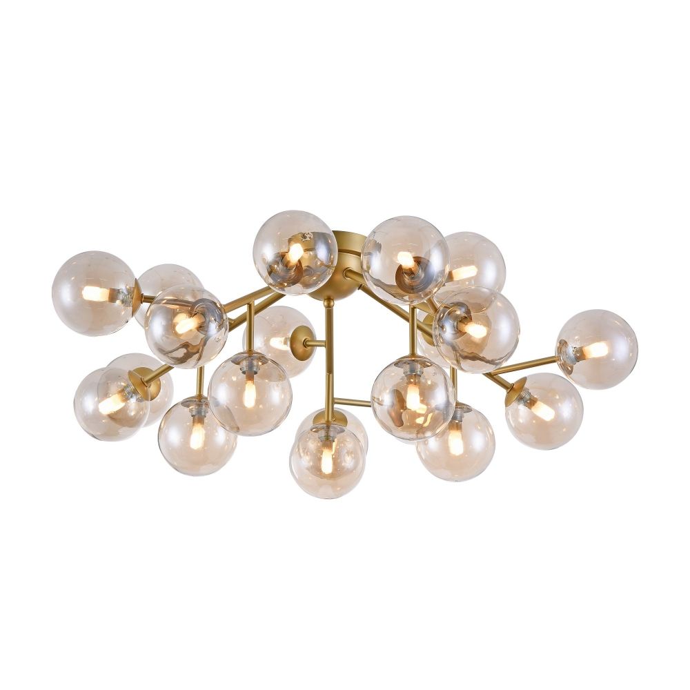 Candelabru Rotund din Metal si Sticla Auriu/Auriu Dallas D75xH25cm