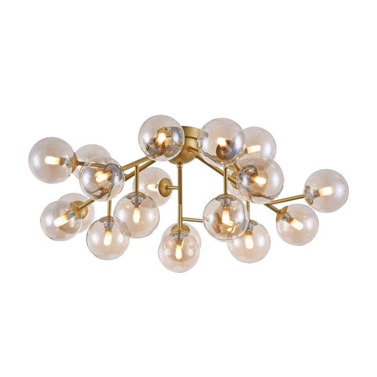Candelabru Rotund din Metal si Sticla Auriu/Auriu Dallas D75xH25cm