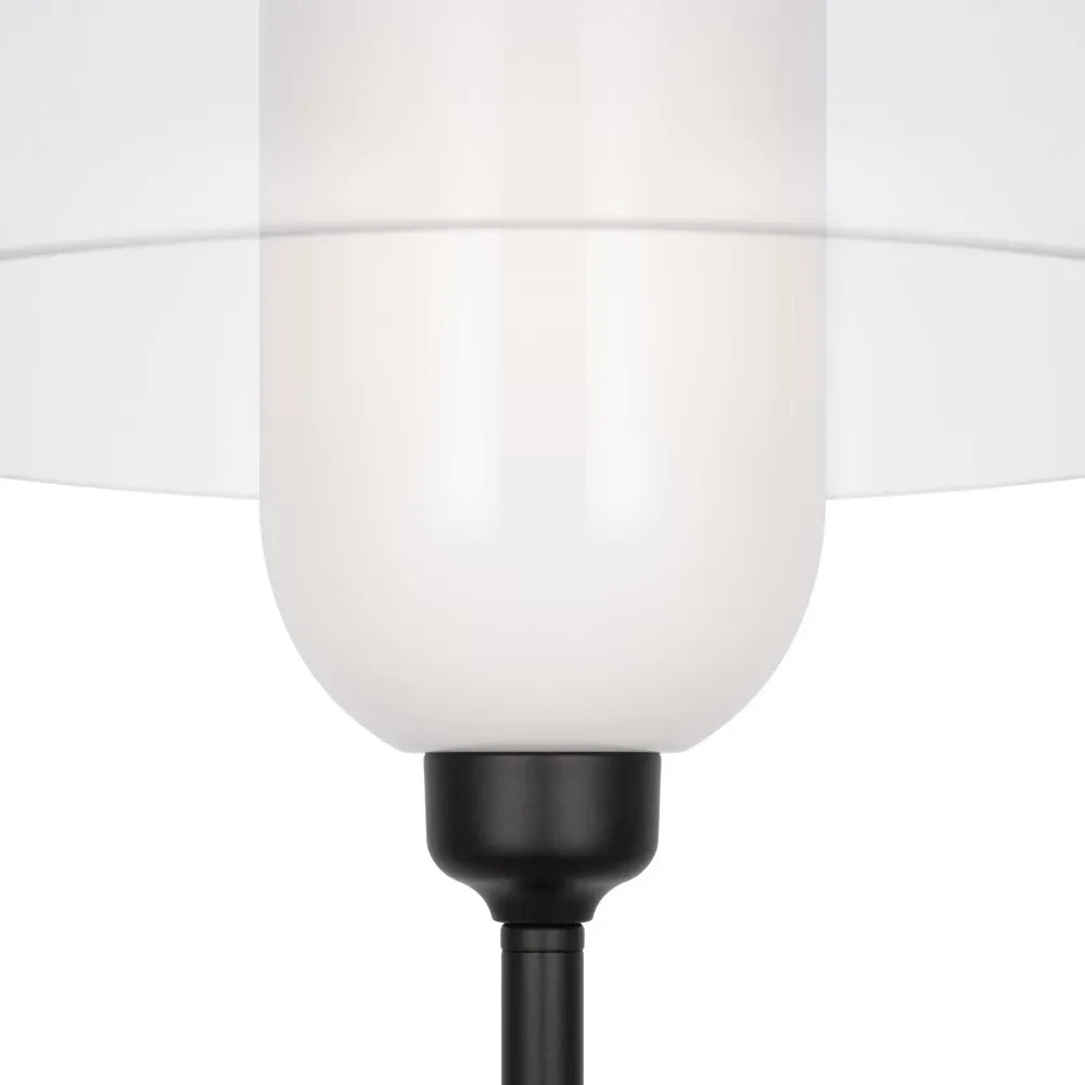 Lampa podea din Metal Negru si Sticla Transparent H139xD30cm Memory