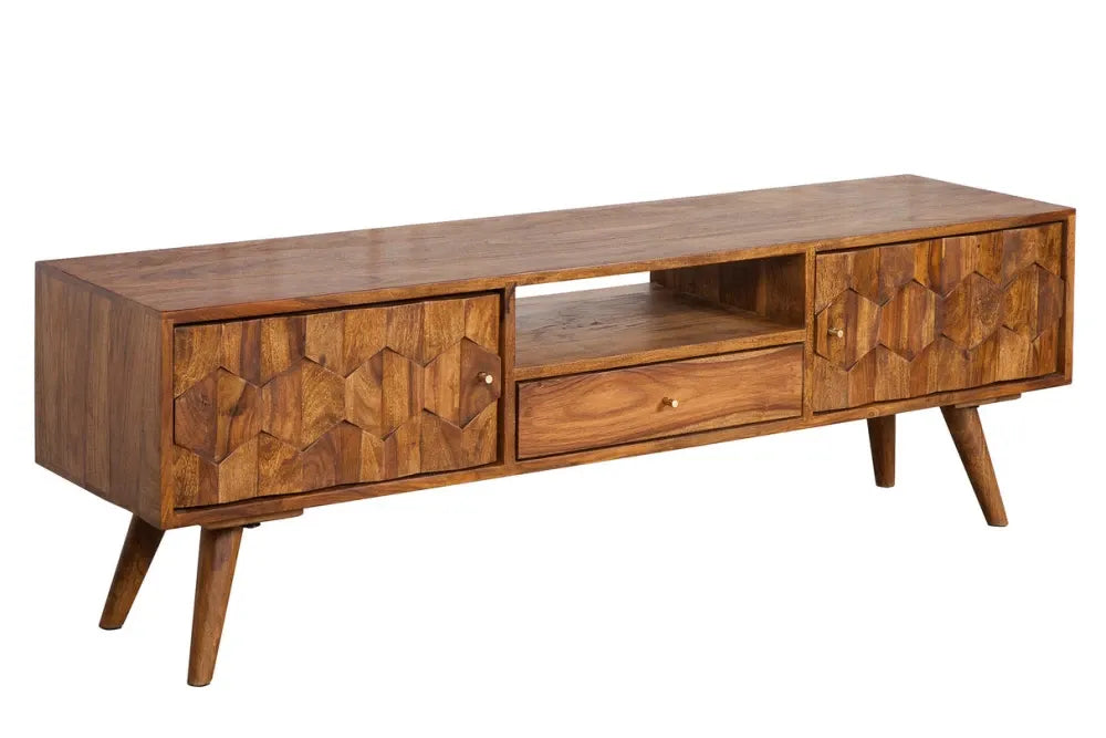Comoda TV din Lemn de sheesham Maro L140xH45cm MYSTIC LIVING