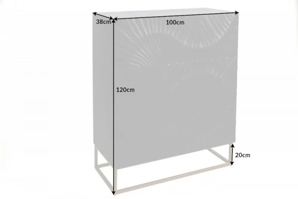 Dulap din Lemn masiv de mango si Metal Negru/Auriu Scorpion L100xH120cm
