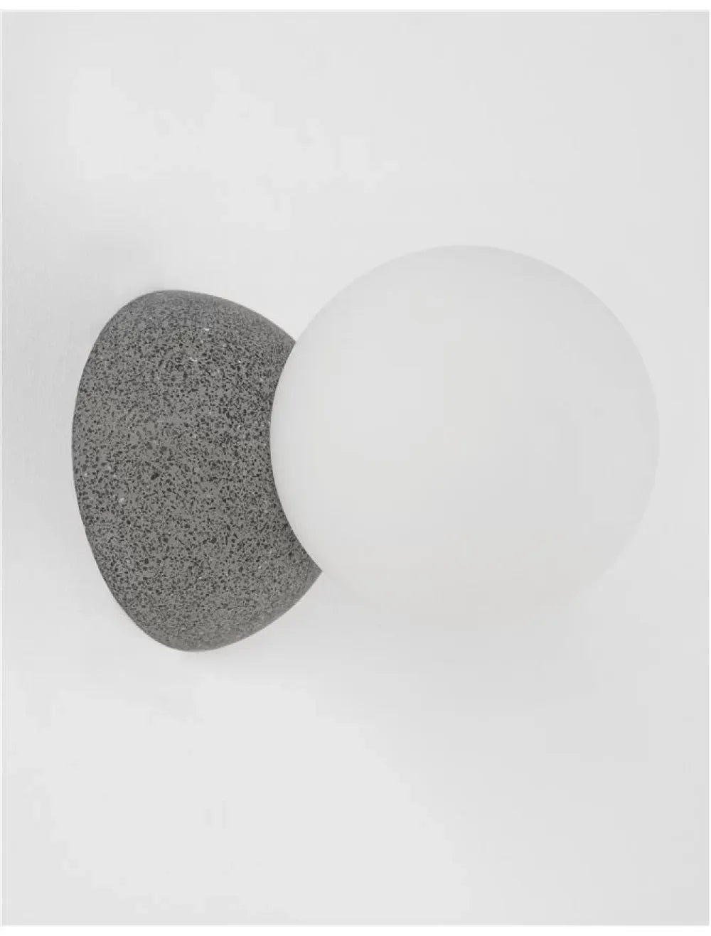 Aplica de perete structura din Beton Gri si abajur din Sticla Alb H10xL10cm IP20 ZERO