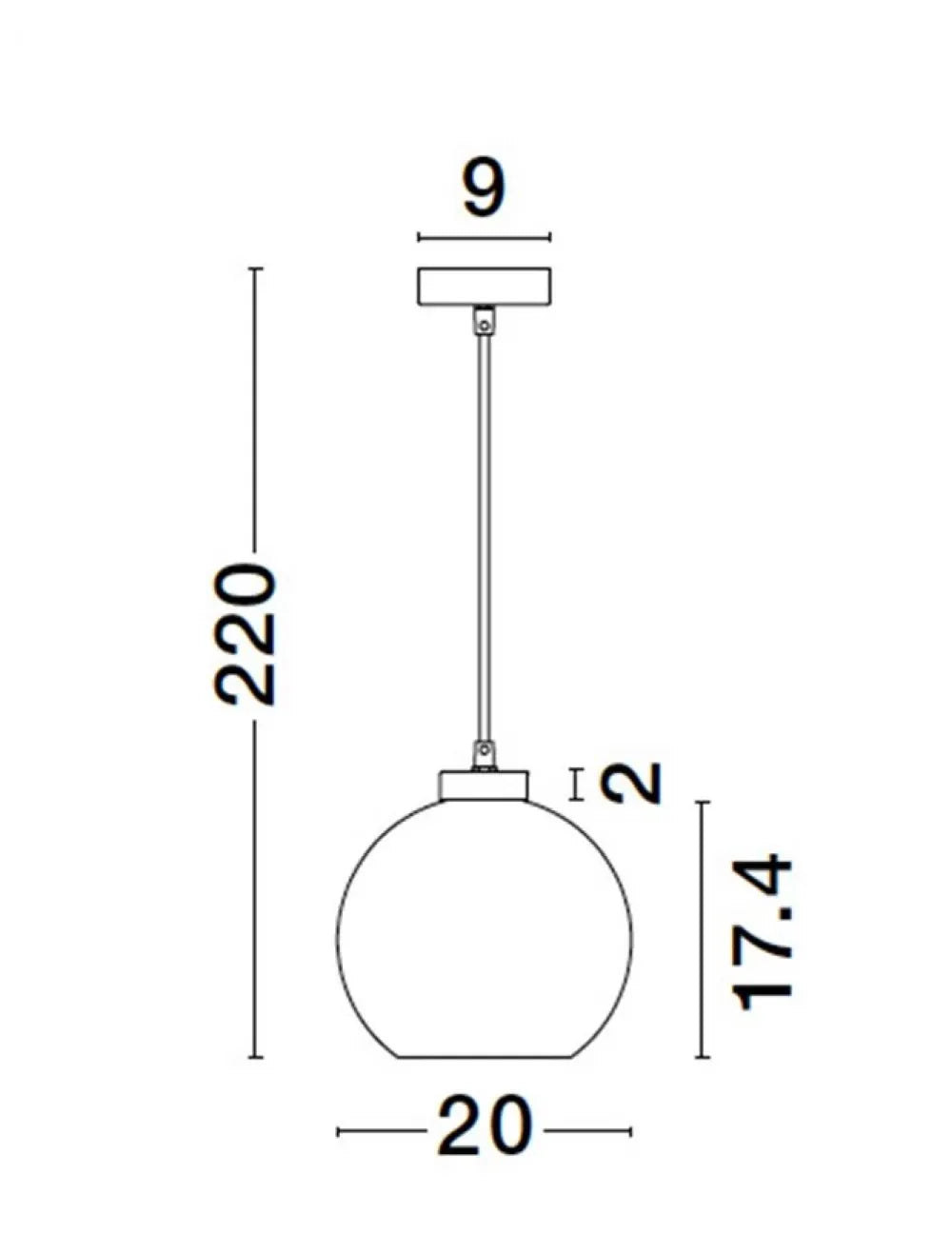 Pendul structura din Metal Negru si abajur din Sticla Fumuriu H220xL20cm IP20 PALMER