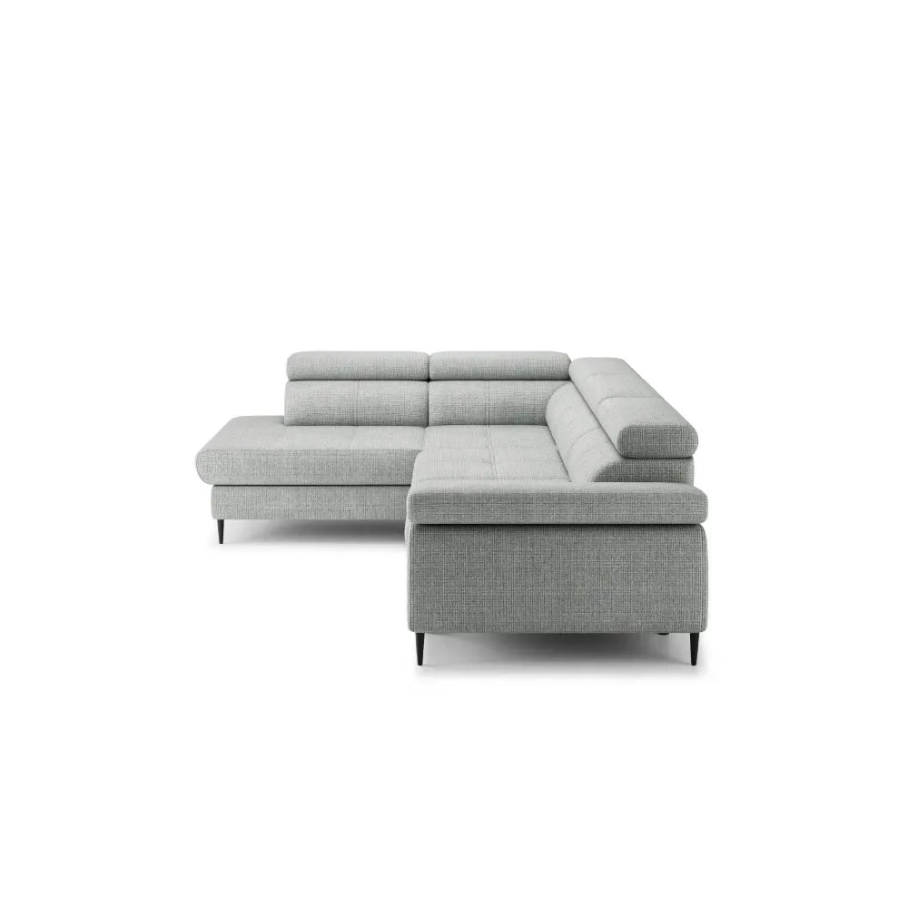 Coltar extensibil tapitat cu Chenille Gri inchis cu lada depozitare Cordoba II