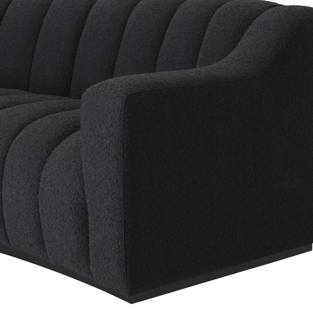Canapea fixa Kelly S Eichholtz tapitata cu Stofa boucle Neagra L234cm
