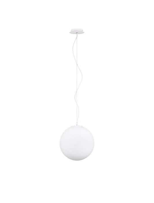 Pendul structura din Metal Alb si abajur din Sticla Alb H130xL30cm IP20 NEVOSO