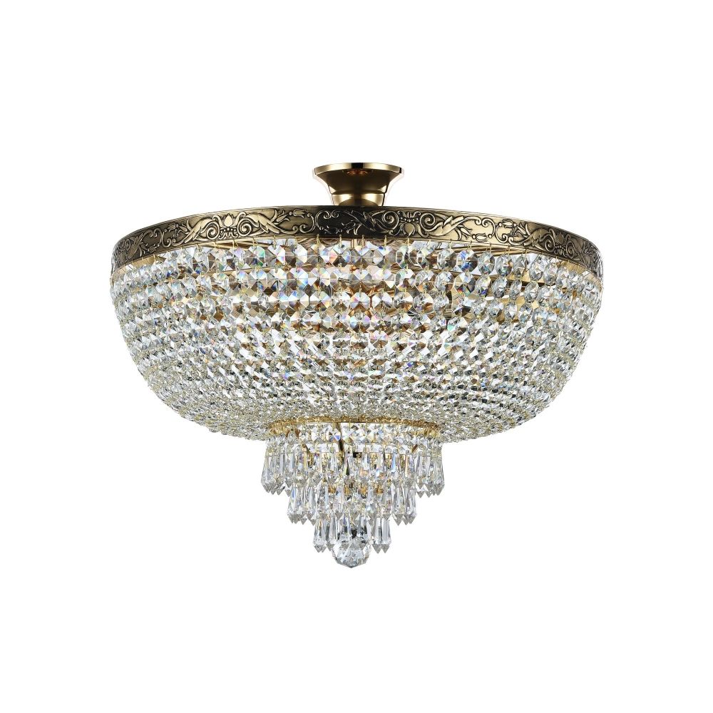 Lustra rotunda cu inaltime reglabila din Cristal Transparent cu 6 becuri D50xH45cm Palace