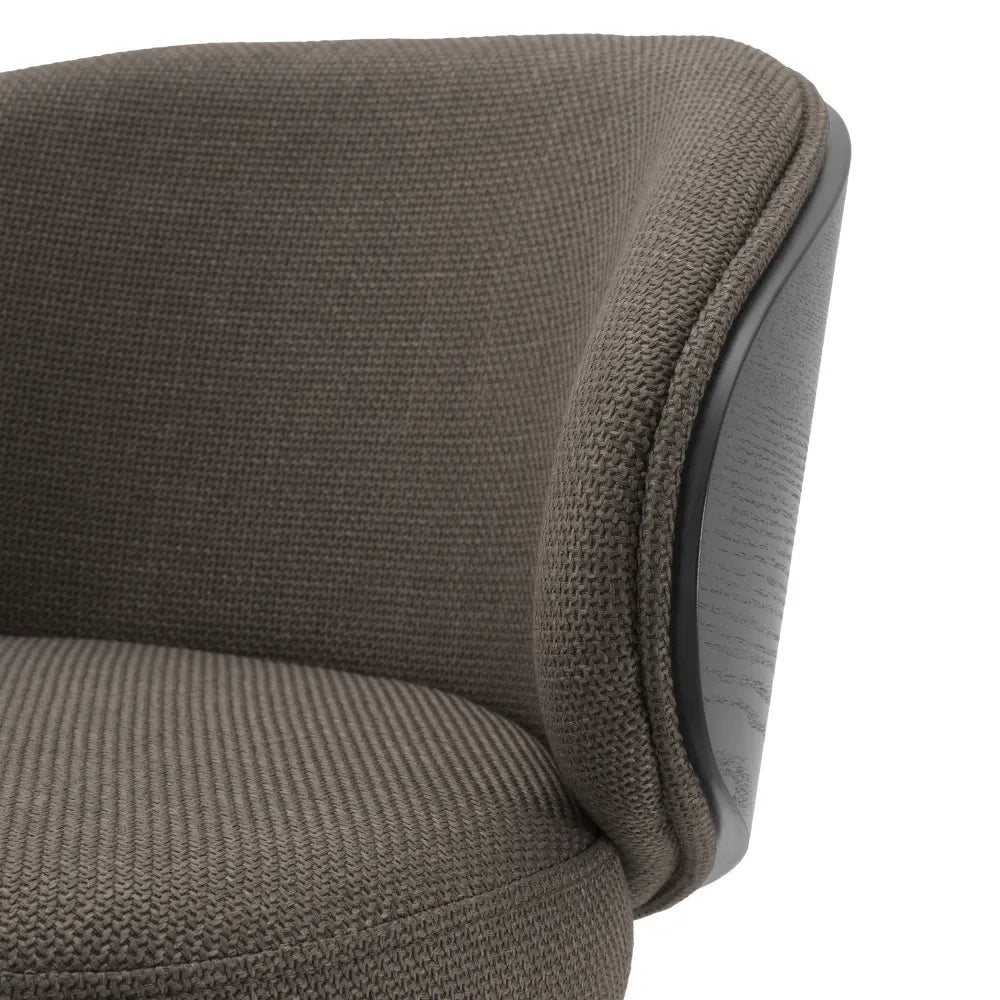Scaun de bar rotativ tapitat cu Stofa Gri L57xA52xH102cm Camerota Eichholtz