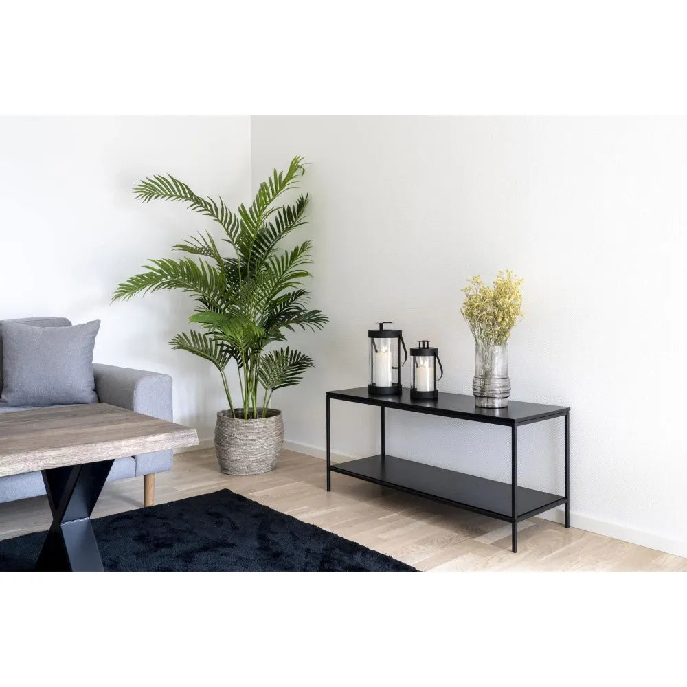 Set 2 felinare din Metal/Sticla Negru/Transparent H24/32xD12/15cm Bondi