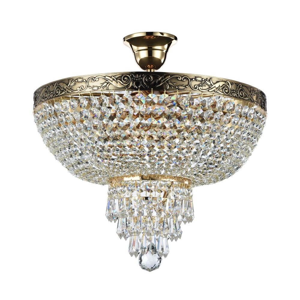 Lustra rotunda din Cristal Transparent cu 5 becuri D40xH44cm Palace