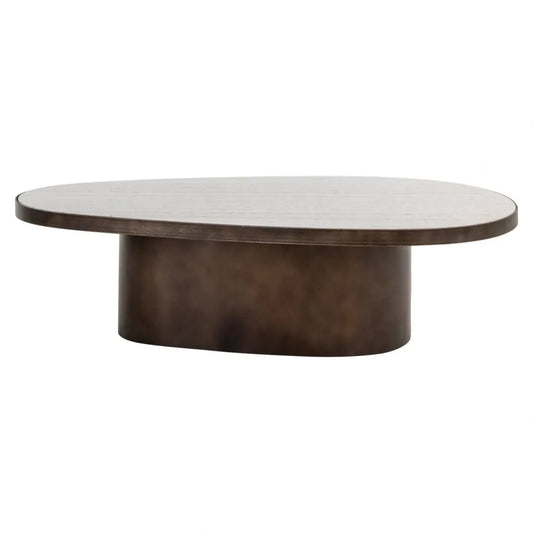 Masuta de cafea din MDF/Metal Maro si Marmura Crem L130xH35cm Biloxi Richmond interiors