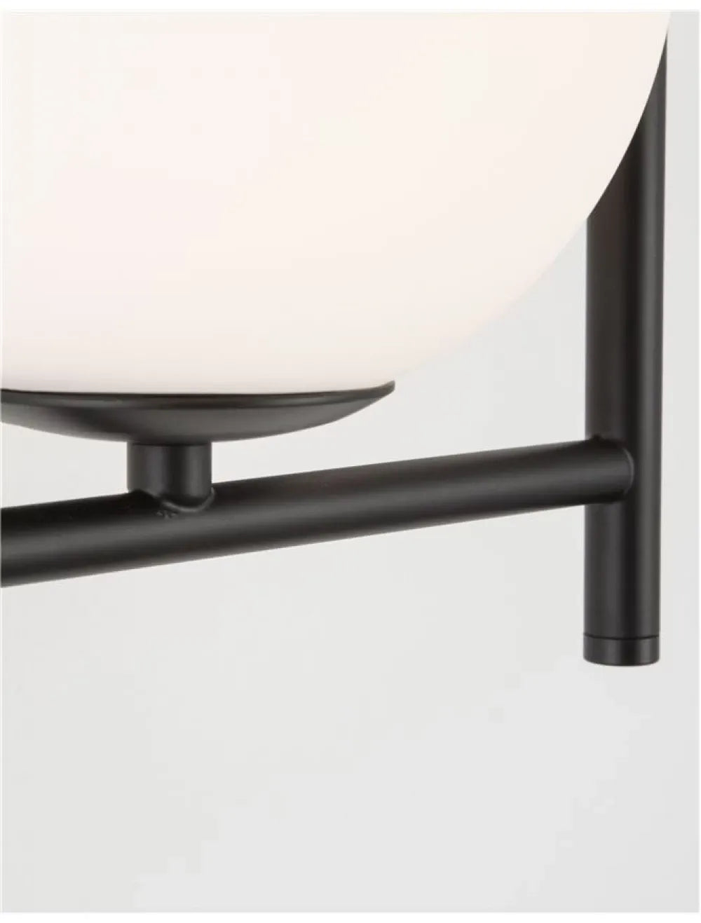 Aplica de perete structura din Metal Negru si abajur din Sticla Alb H33xL35cm IP20 IMPERO