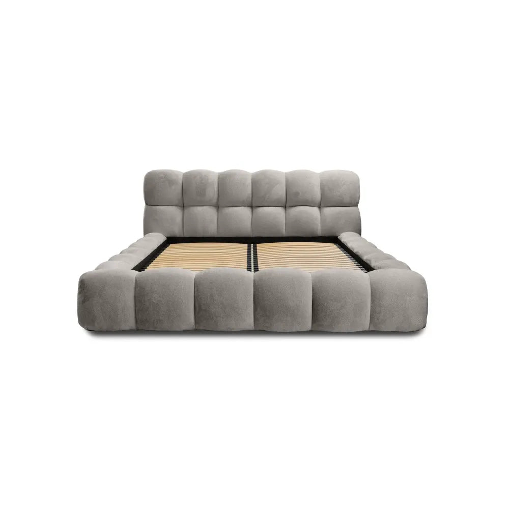 Pat 160x200cm tapitat cu Chenille Gri deschis Boston