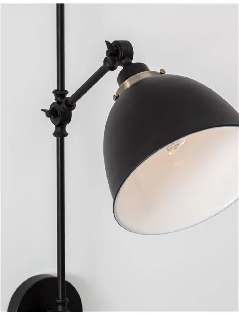 Aplica de perete structura din Metal Negru si abajur din Metal Negru H44xL16cm IP20 VIRGO