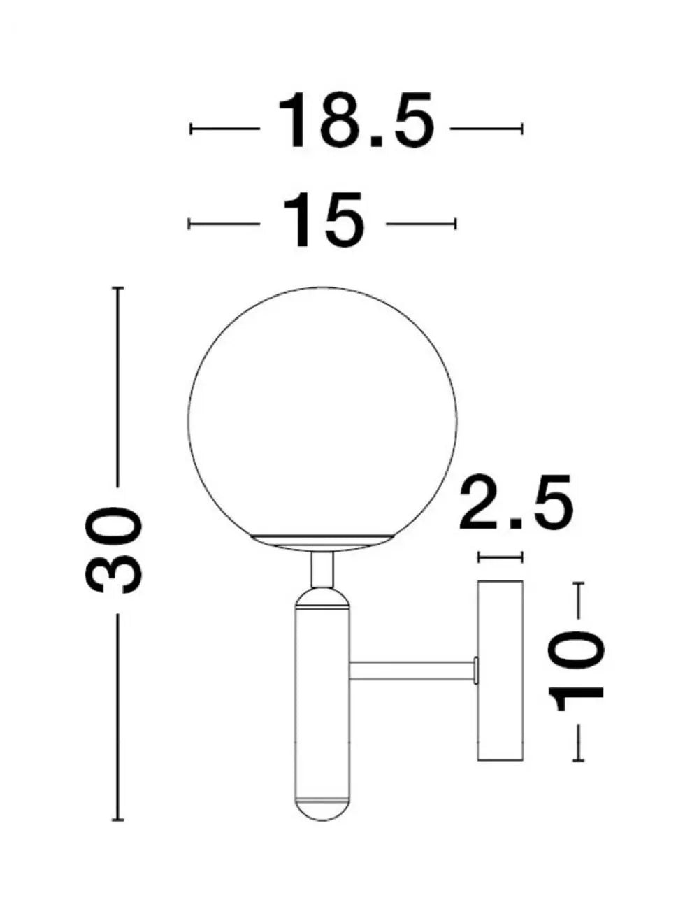 Pendul structura din Metal Auriu si abajur din Sticla Alb H30xL15cm IP20 MONET