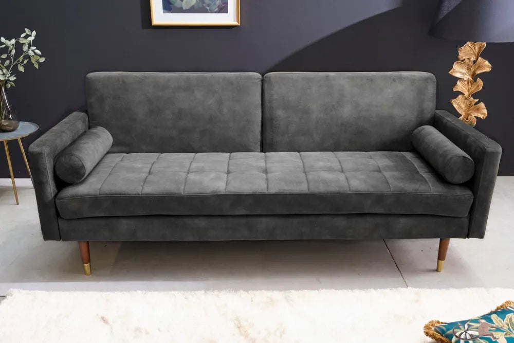 Canapea tapitat cu Catifea Gri L196cm Couture
