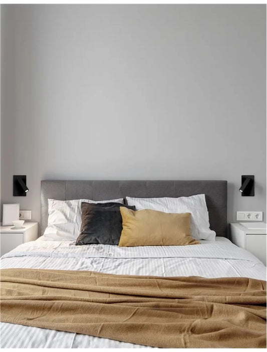 Aplica de perete din Aluminiu Negru H14.5xL9cm IP20 3W 180lm 3000k DONA