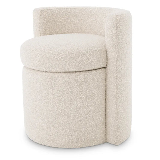 Taburet tapitat cu Stofa boucle Crem L61xA57xH64cm Arcadia Eichholtz