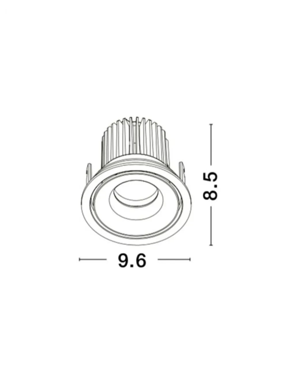 Spot incastrat din Aluminiu Alb H8.5xL9.6cm IP20 15W 1275lm 3000k MEA