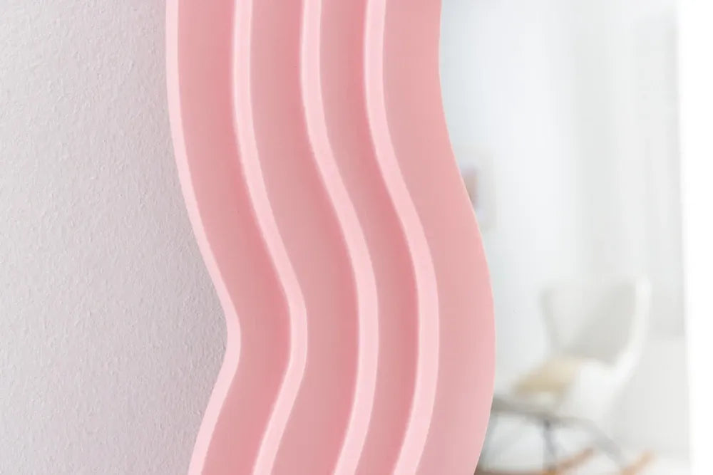 Oglinda cu rama din Poliuretan/MDF Roz H160xL80cm Wave