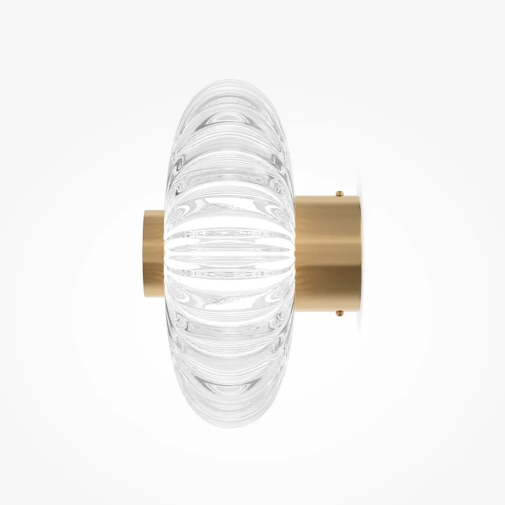 Aplica perete din Metal Auriu si Sticla Transparent H18xD18cm Amulet