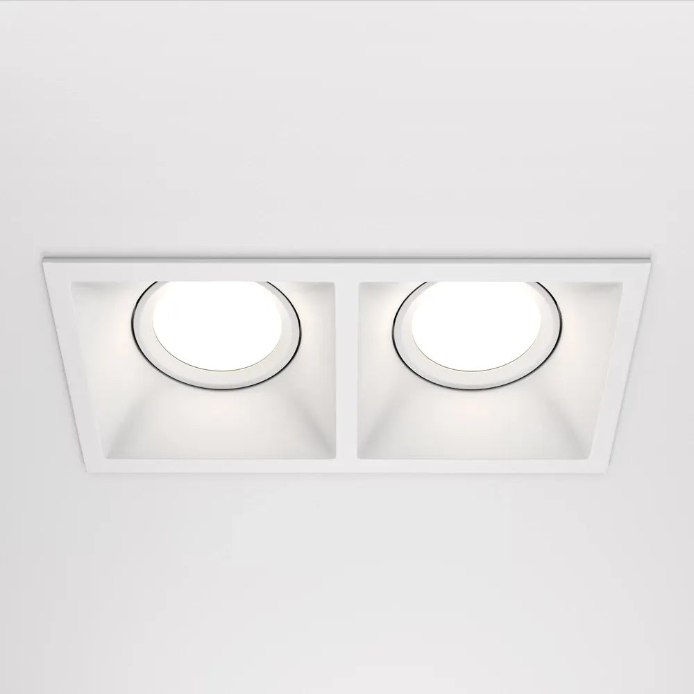 Sport dublu incastrat din Aluminiu Alb H4xL17cm IP 20 GU10 50W Dot