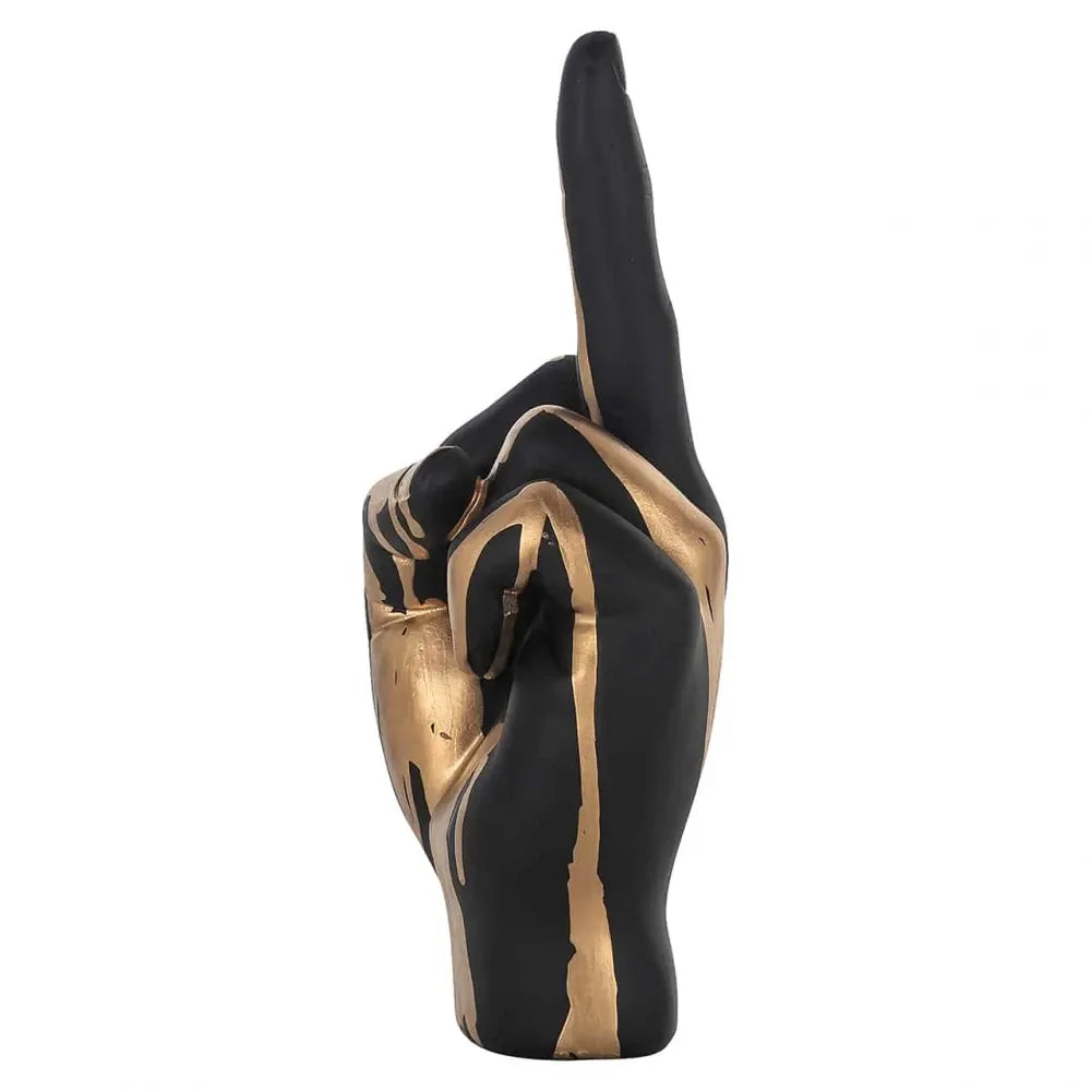 Obiect decorativ mana din Polirasina Negru/Auriu H21.5xL9cm Digitus Richmond interiors