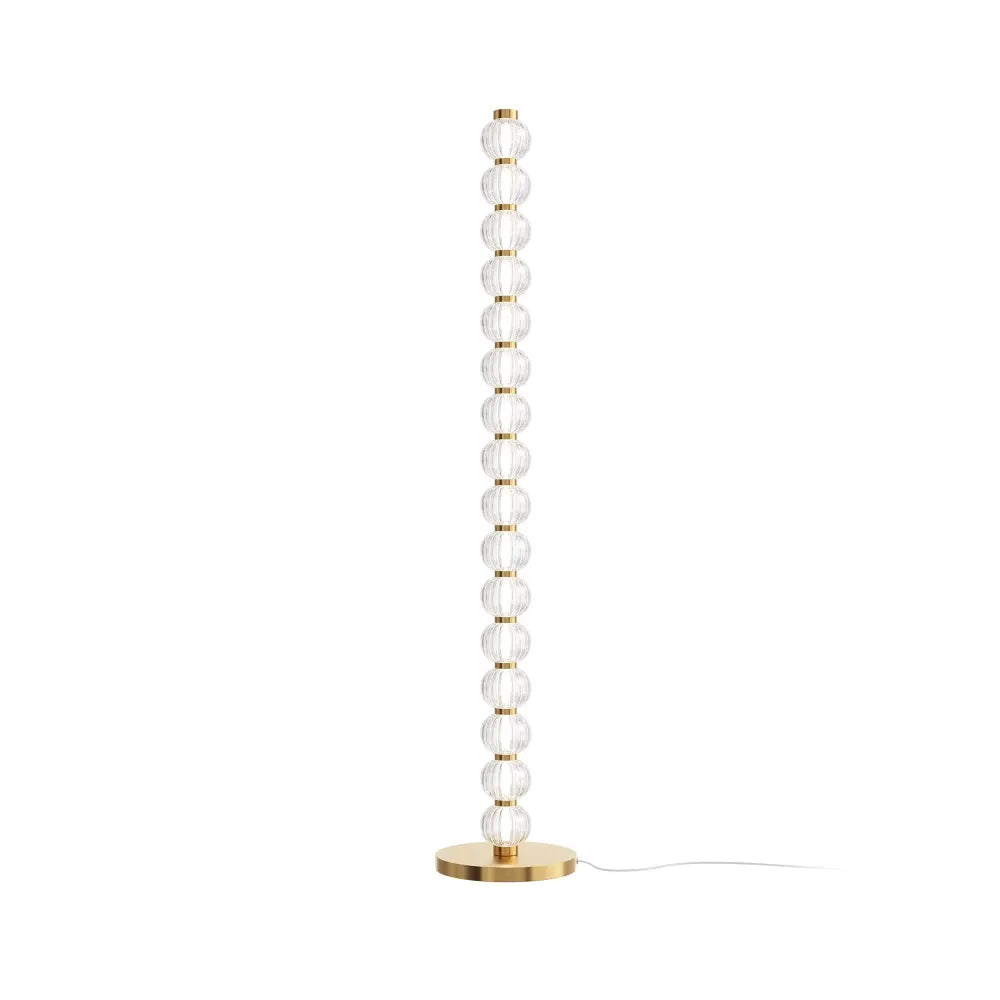 Lampa podea din Metal Auriu si Sticla Transparent H132xD25cm Amulet