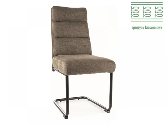 Scaun tapitat cu Stofa Verde olive cu picioare din Metal Negru H97xL44xA44cm Berry