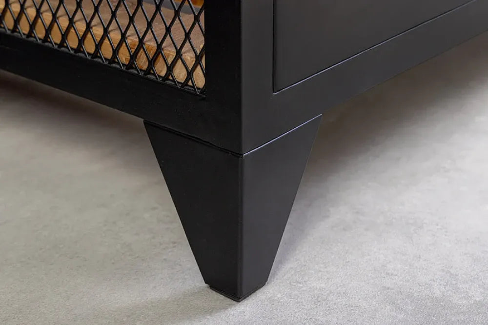 Dulap de vinuri din Lemn de brad Maro si Metal Negru L67xH184cm BODEGA